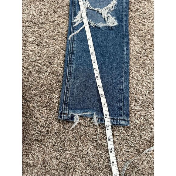 vervet blue jeans hart distressed mom jeans ripped medium wash straight leg 25 - Picture 6 of 13